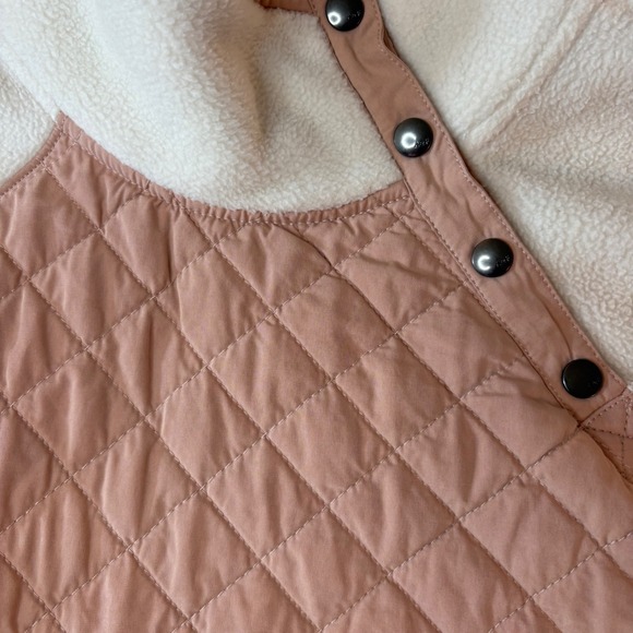 Abercrombie &‎ Fitch Womens Cream Pink Quilted Fleece Pullover Sweatshirt - Picture 5 of 8